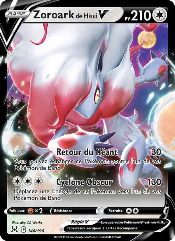 Scan HD carte Pokémon Zoroark de Hisui V 146/196 — Origine Perdue