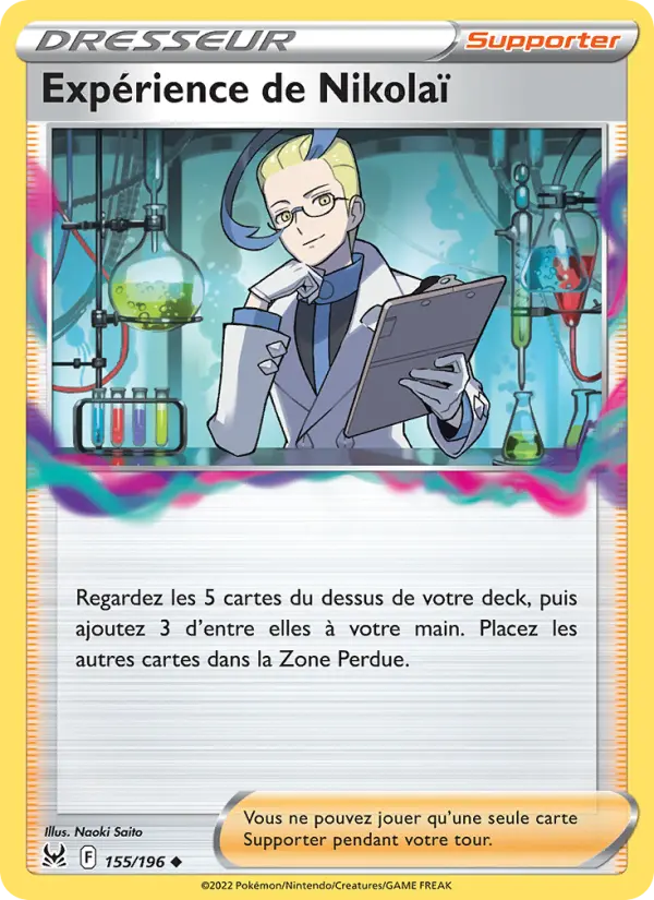 Scan HD carte Pokémon Expérience de Nikolaï 155/196 — Origine Perdue
