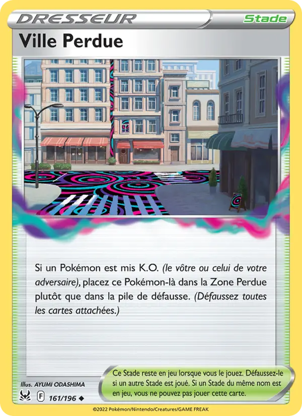Scan HD carte Pokémon Ville Perdue 161/196 — Origine Perdue