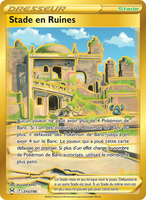 Scan HD carte Pokémon Stade en Ruines 215/196 — Origine Perdue