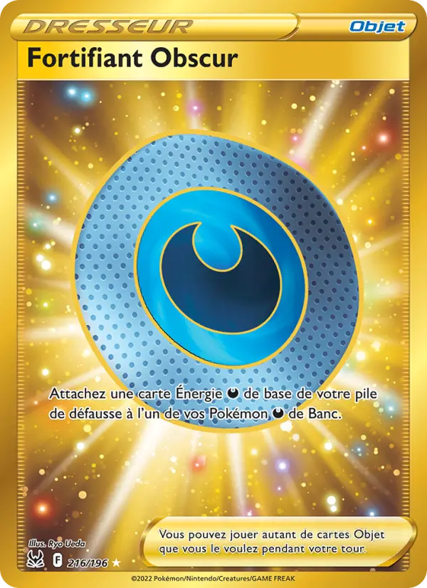 Scan HD carte Pokémon Fortifiant Obscur 216/196 — Origine Perdue