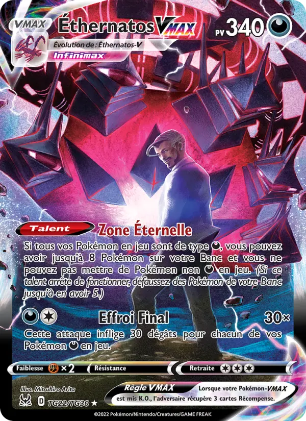 Scan HD carte Pokémon Éthernatos VMAX TG22/196 — Origine Perdue