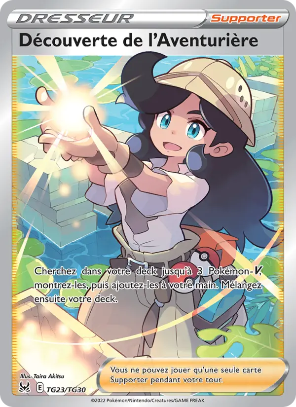 Scan HD carte Pokémon Découverte de l'Aventurière TG23/196 — Origine Perdue