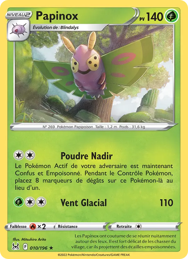 Scan HD carte Pokémon Papinox 010/196 — Origine Perdue