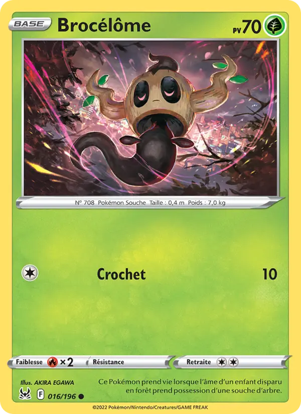 Scan HD carte Pokémon Brocélôme 016/196 — Origine Perdue