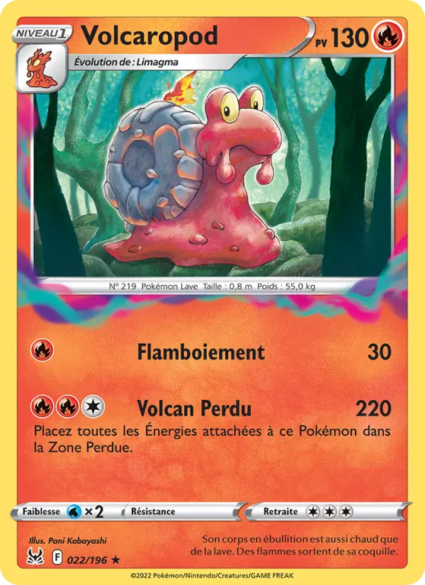 Scan HD carte Pokémon Volcaropod 022/196 — Origine Perdue