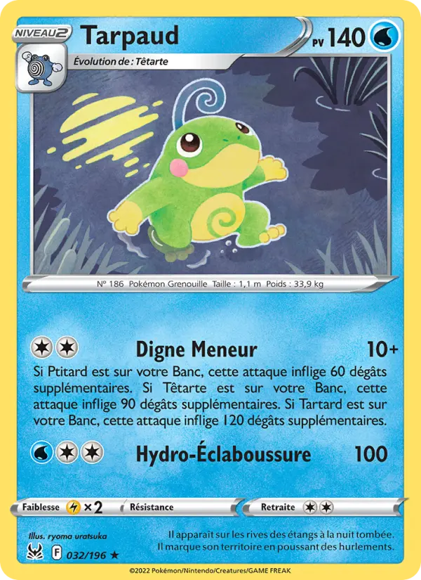 Scan HD carte Pokémon Tarpaud 032/196 — Origine Perdue