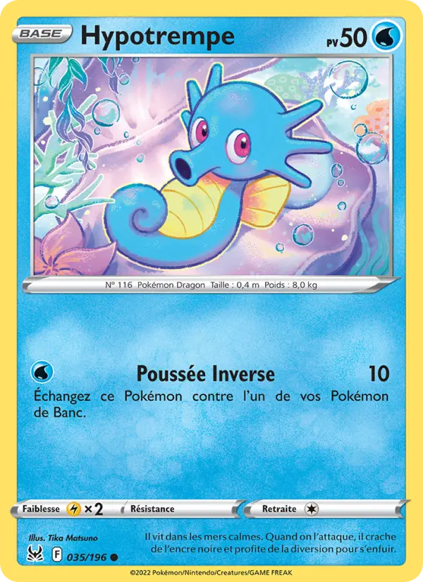 Scan HD carte Pokémon Hypotrempe 035/196 — Origine Perdue
