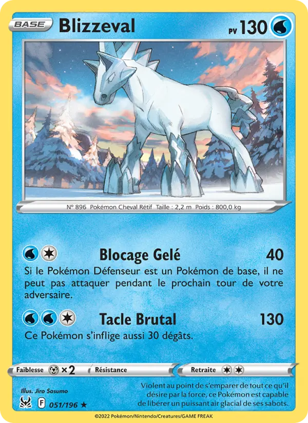 Scan HD carte Pokémon Blizzeval 051/196 — Origine Perdue