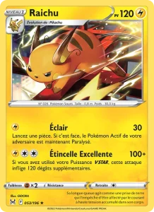 Carte Pokemon Raichu 053/196 Origine Perdue