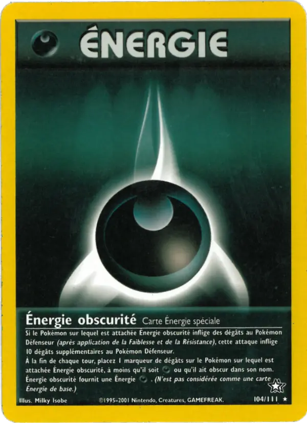 Scan HD carte Pokémon Énergie obscurité 104/111 — Neo Genesis