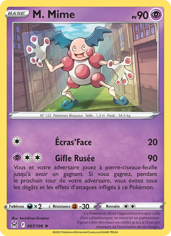 Scan HD carte Pokémon M. Mime 067/196 — Origine Perdue