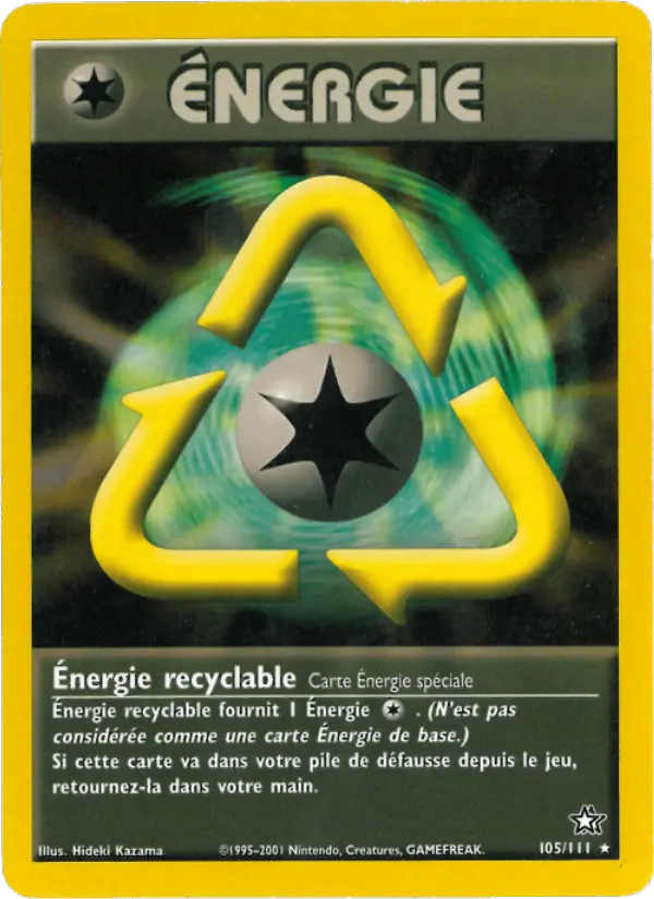 Scan HD carte Pokémon Énergie recyclable 105/111 — Neo Genesis