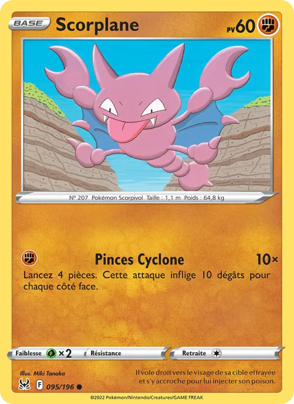 Scan HD carte Pokémon Scorplane 095/196 — Origine Perdue