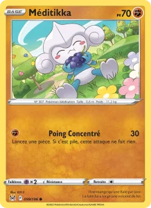Carte Pokemon Méditikka 099/196 Origine Perdue