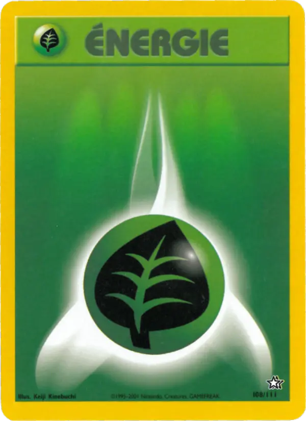 Scan HD carte Pokémon Énergie Plante 108/111 — Neo Genesis