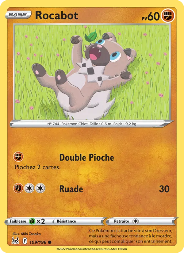 Scan HD carte Pokémon Rocabot 109/196 — Origine Perdue