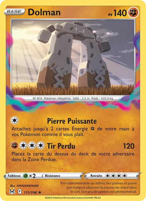 Scan HD carte Pokémon Dolman 111/196 — Origine Perdue
