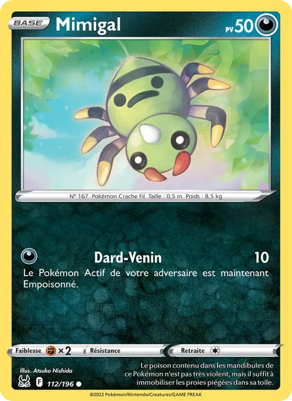 Scan HD carte Pokémon Mimigal 112/196 — Origine Perdue