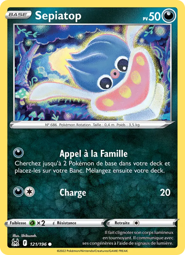 Scan HD carte Pokémon Sepiatop 121/196 — Origine Perdue