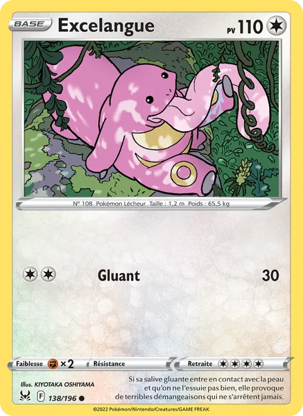 Scan HD carte Pokémon Excelangue 138/196 — Origine Perdue