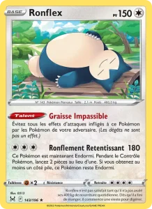 Carte Pokemon Ronflex 143/196 Origine Perdue