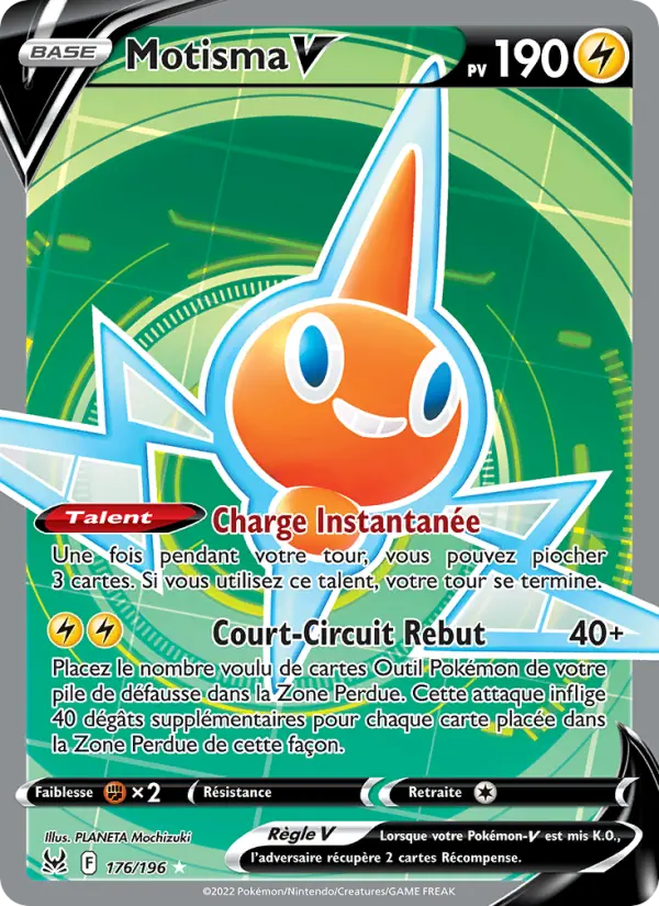 Scan HD carte Pokémon Motisma V 176/196 — Origine Perdue