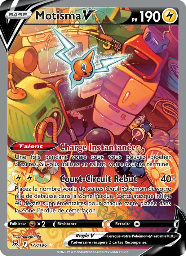 Scan HD carte Pokémon Motisma V 177/196 — Origine Perdue