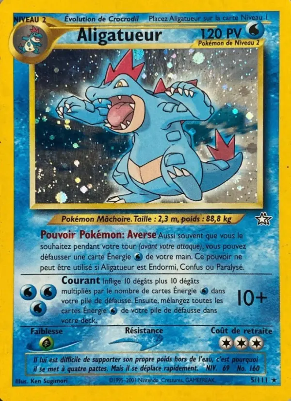 Scan HD carte Pokémon Aligatueur 5/111 — Neo Genesis