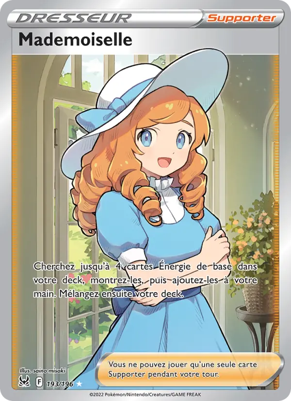 Scan HD carte Pokémon Mademoiselle 193/196 — Origine Perdue