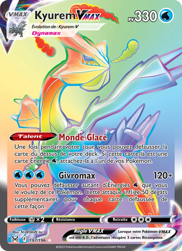 Scan HD carte Pokémon Kyurem VMAX 197/196 — Origine Perdue