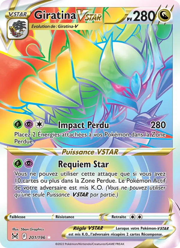 Scan HD carte Pokémon Giratina VSTAR 201/196 — Origine Perdue