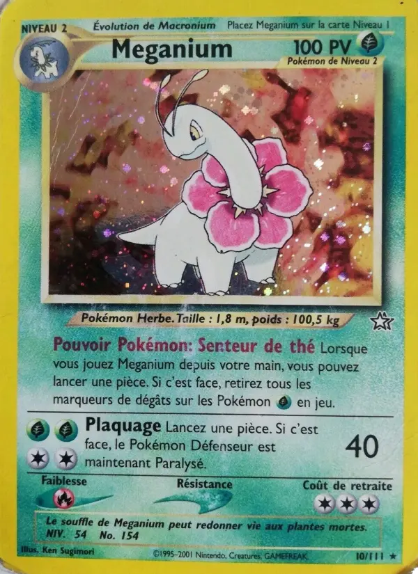 Scan HD carte Pokémon Meganium 10/111 — Neo Genesis