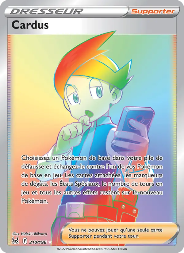 Scan HD carte Pokémon Cardus 210/196 — Origine Perdue
