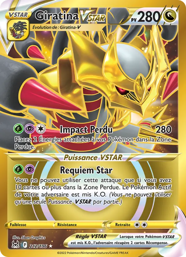 Scan HD carte Pokémon Giratina VSTAR 212/196 — Origine Perdue