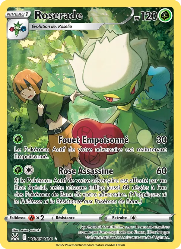 Scan HD carte Pokémon Roserade TG02/196 — Origine Perdue