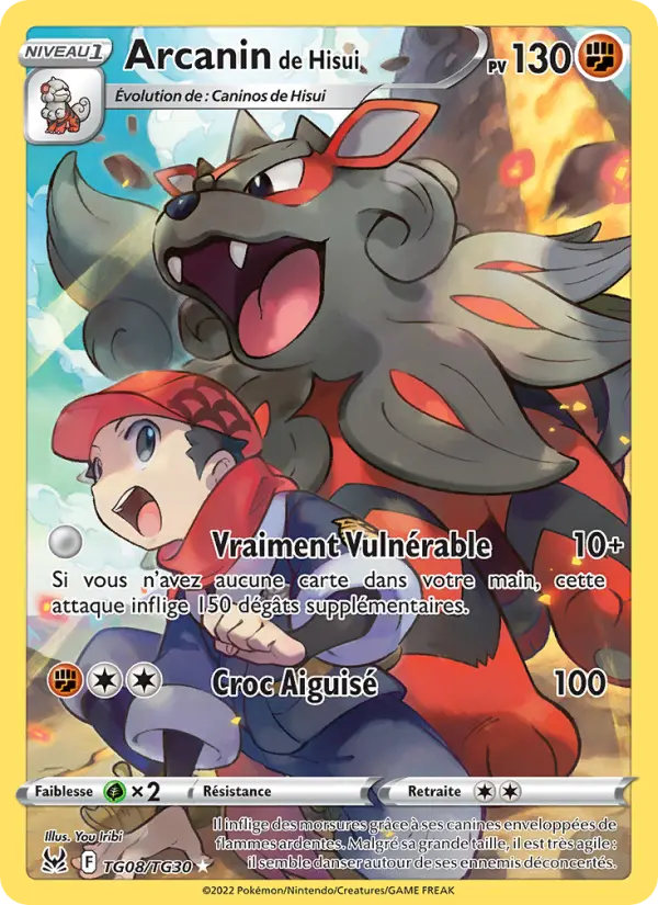 Scan HD carte Pokémon Arcanin de Hisui TG08/196 — Origine Perdue