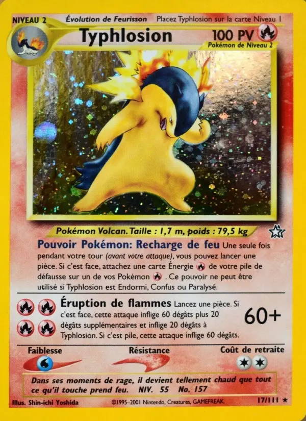 Scan HD carte Pokémon Typhlosion 17/111 — Neo Genesis