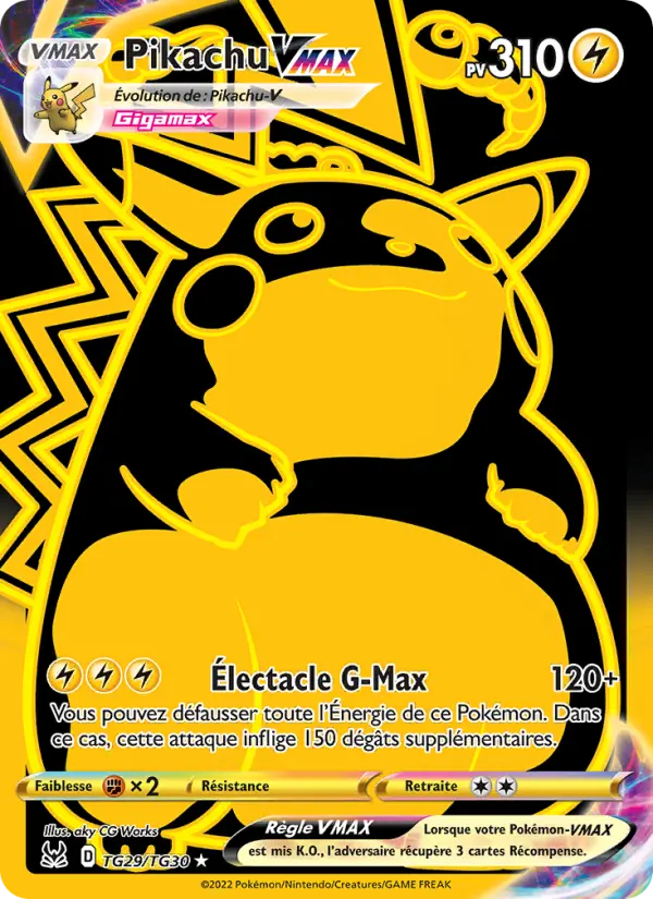 Scan HD carte Pokémon Pikachu VMAX TG29/196 — Origine Perdue