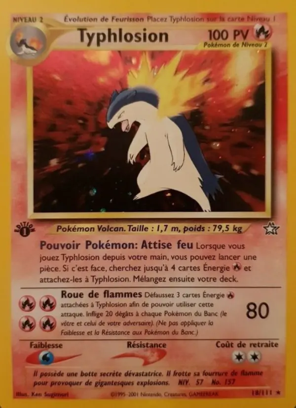 Scan HD carte Pokémon Typhlosion 18/111 — Neo Genesis