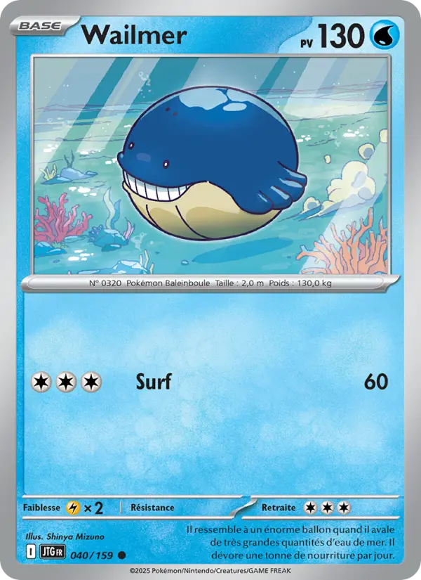 Scan HD carte Pokémon Wailmer 040/159 — Aventures Ensemble