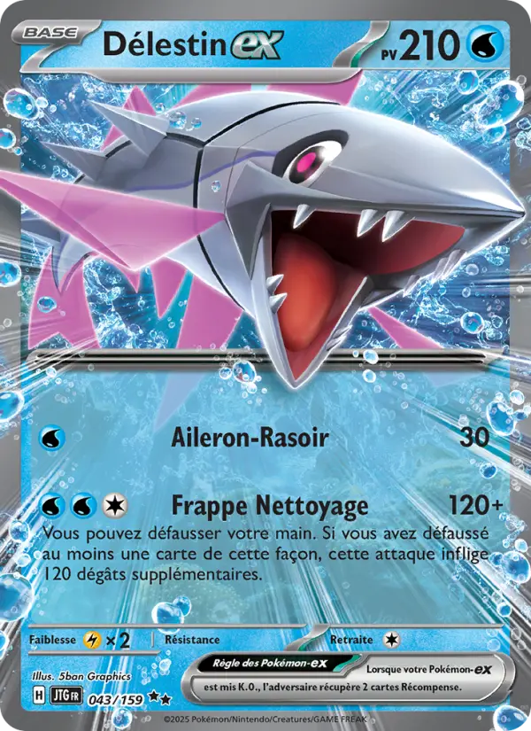 Scan HD carte Pokémon Délestin-ex 043/159 — Aventures Ensemble
