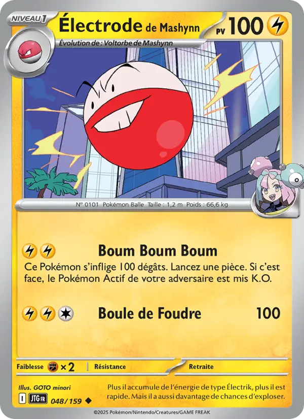 Scan HD carte Pokémon Électrode de Mashynn 048/159 — Aventures Ensemble