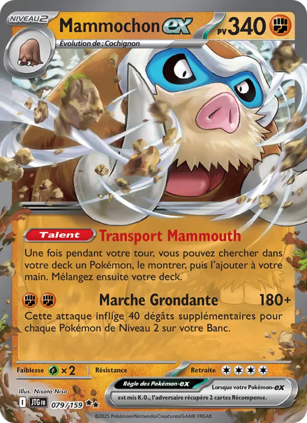 Scan HD carte Pokémon Mammochon-ex 079/159 — Aventures Ensemble