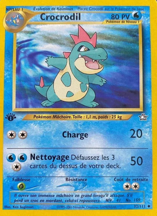 Scan HD carte Pokémon Crocrodil 32/111 — Neo Genesis