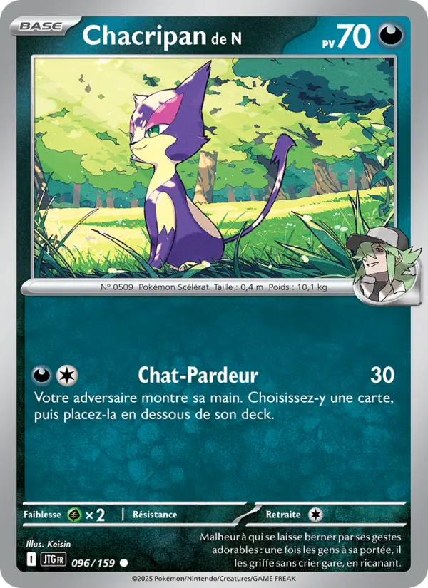 Scan HD carte Pokémon Chacripan de N 096/159 — Aventures Ensemble