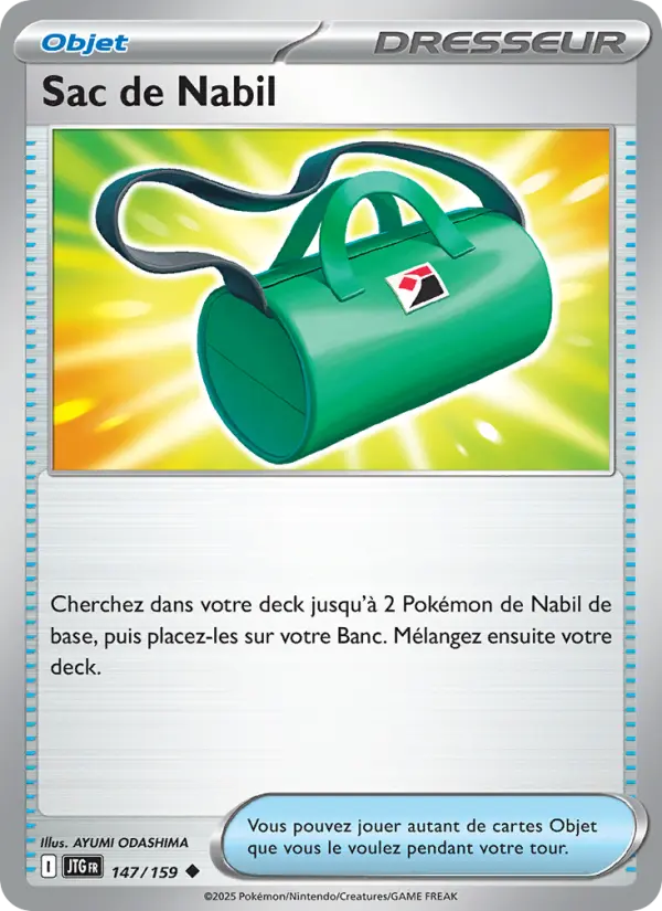 Scan HD carte Pokémon Sac de Nabil 147/159 — Aventures Ensemble