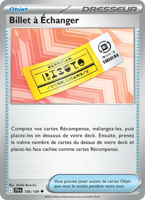Scan HD carte Pokémon Billet à Échanger 156/159 — Aventures Ensemble