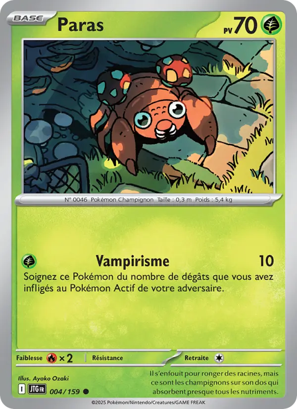 Scan HD carte Pokémon Paras 004/159 — Aventures Ensemble