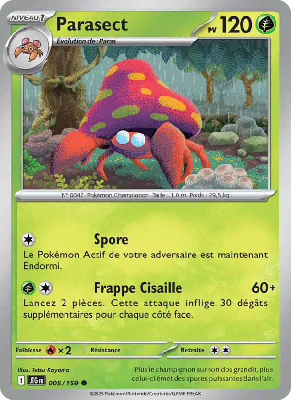 Scan HD carte Pokémon Parasect 005/159 — Aventures Ensemble